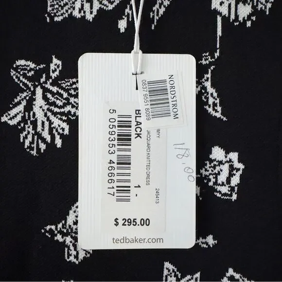 Ted Baker Naomyy Floral Jacquard Dress Mini A-Line Sleeveless round neck zip up - Picture 9 of 13